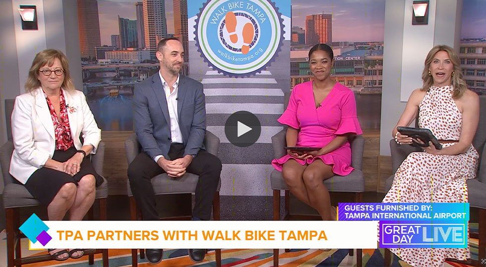 Tampa International Airport partners with Walk Bike Tampa for a group ride